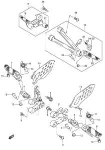 GSX-R600U2 Подножки