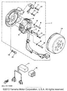 XT350TC (CA ED.) Генератор