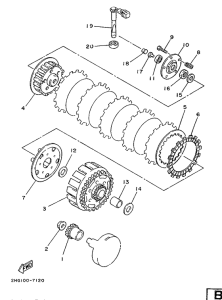 YZ125 Сцепление