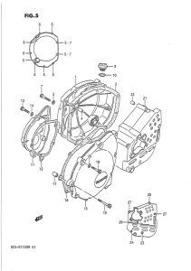 GSX-R1100 Crankcase cover ass`y  (v