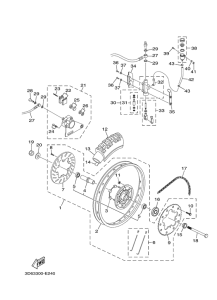 XT125R Rear wheel & brake system