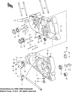 KE125 Картер двигателя