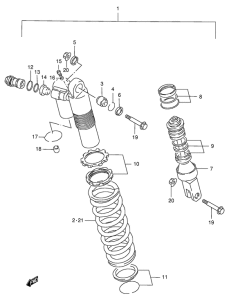 RM125 Абсорбер удавный в сборе задний
