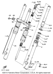 XT350U Передняя вилка