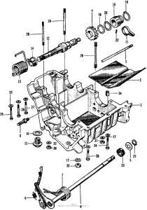 SS125 Lower crankcase + kick starter