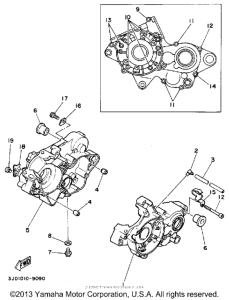 YZ125D1 Картер двигателя