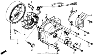XR200R Left crankcase cover 84-85