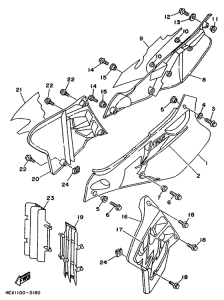 YZ125 Side cover  /  oil tank