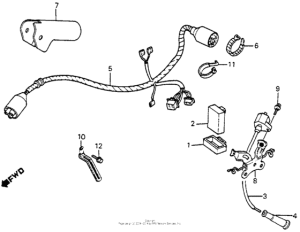 XR350R Wire harness + c.d.i. unit + ignition coil 85