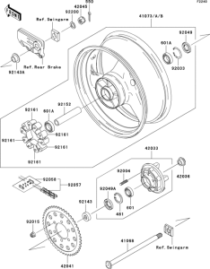 ZX1200 Заднее колесо и цепь