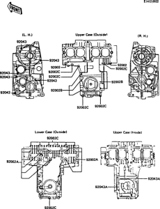ZX550 Болты крепления картера