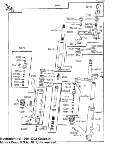 ZX900 Вилка передней оси