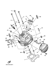 TW225E Головка цилиндра