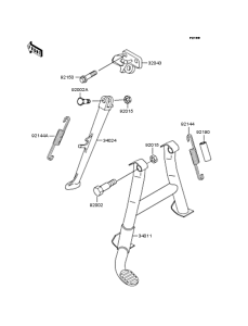 ZX400 Подножка