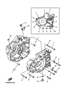 TT250R Картер двигателя