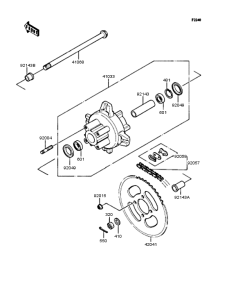 KMX50 Заднее колесо и цепь