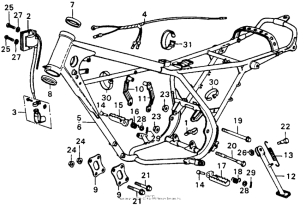 CR250 Frame + wire harness m1-76