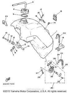 YZ125T Топливный бак