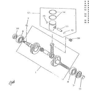 CW50RS Коленчатый вал и поршни