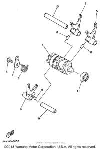 YZ250N Shift cam-fork