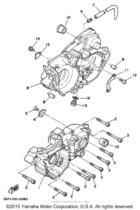 YZ250A Картер двигателя