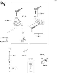 KL650 Замок зажигания