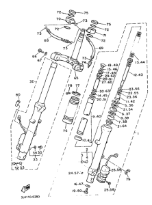 XVZ13TD Передняя вилка