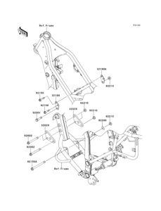 KLX250 Крепление двигателя
