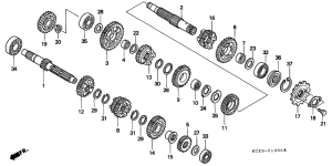 XR250R Трансмиссия