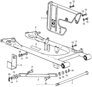 XR75 Swingarm + chain case