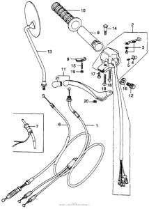 CB350 Right handle switch + cable i