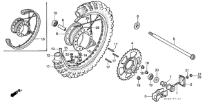 CR80R Rear wheel complete assy