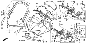 XL1000V (ABS) Upper cowling assy