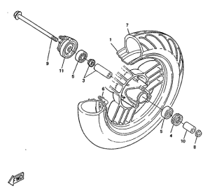 YE50 Переднее колесо