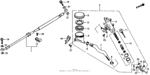 VFR750F Задний главный тормозной цилиндр