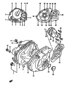 DR650 Crankcase cover ass`y  (v