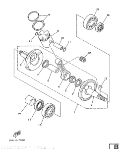 YSR50 Коленчатый вал и поршни