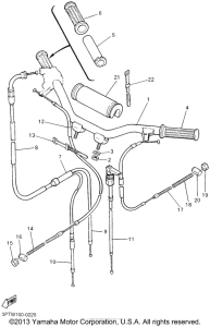 PW50P Steering handle. cable