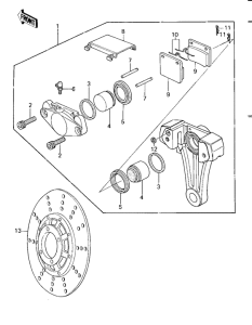 KZ1000 Передний суппорт