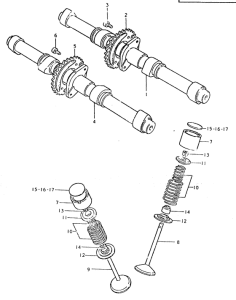 GS550 Распределительный вал-клапаны