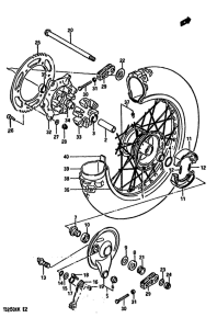 TS250 Rear wheel complete assy