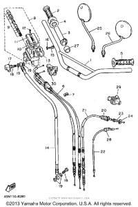 XT600SC Руль -тросы