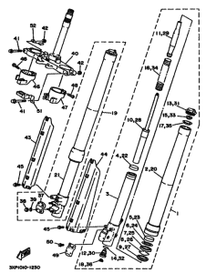 WR200R Вилка передней оси
