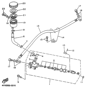 TZR50 Задний торм цилиндр
