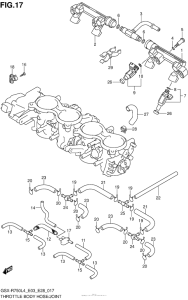 GSX-R750 Throttle Body Hose / joint (Gsx-R750L4 E33)