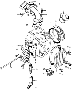 CT70 Cylinder head cover + inletpipe + spark plug