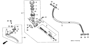 RVF750 Главный цилиндр сцепления