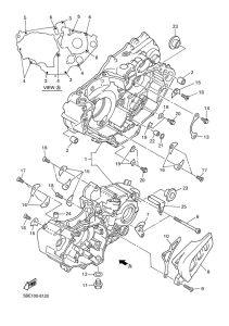 WR400F Картер двигателя