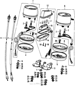 CB450 Speedometer + tachometer k6-k7