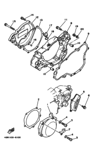 WR250Z Crankcase cover ass`y  (v